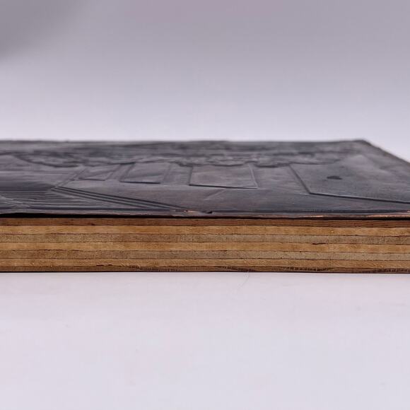 Embossed LAST SUPPER on Copper Tin 20x11 inches Mounted Nailed on Wood Vintage - Picture 7 of 15